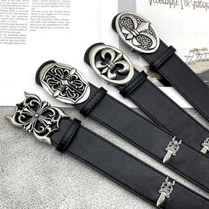 <span class=keywords><strong>Cintura</strong></span> Y2K di Marca dal Design Vintage per Uomo e <span class=keywords><strong>Donna</strong></span> con Classica Fibbia a Croce in <span class=keywords><strong>Pelle</strong></span> PU <span class=keywords><strong>Nera</strong></span> - Product Image 4