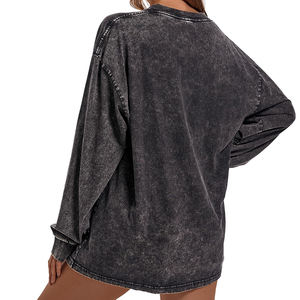 2026 New Style Cotton <b>Fleece</b> Custom Oversized Acid Wash <b>Hoodie</b> <b>for</b> <b>Women</b> 100% Cotton Sweatshirt with Front Logo <b>for</b> Winter - Product Image 2