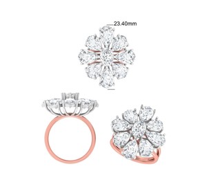 D'vins Jewels ชุดของขวัญแต่งงานและงานหมั้นสไตล์คลาสสิก VVS Lab Grown Moissanite แหวนเพชรเครื่องประดับที่ดี - Product Image 1