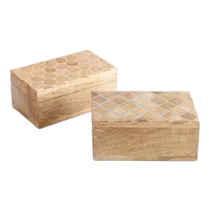 High Quality Geometric Resin and Wood Tea Storage Boxes