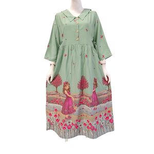 Robes décontractées pour femmes à manches longues et col en V avec boutons, robe musulmane par Chrysanta - Product Image 6