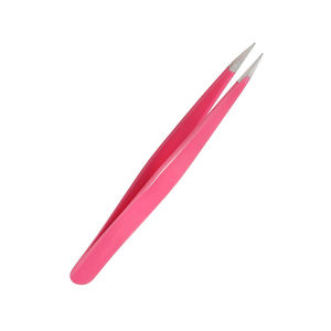 Pinzas para Volumen de Pestañas de Grado Quirúrgico, Punta Puntiaguda, Color Rosa, Recubiertas de Acero Inoxidable, para Uso en Casa y en Salones - Product Image 2