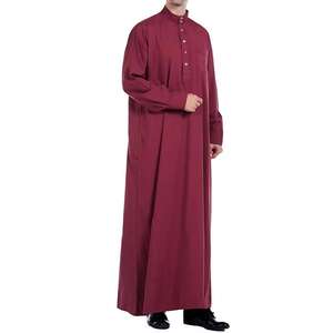 Fashionable Islamic <b>Men</b> <b>Thobes</b> Jubba 100% High Quality Dark Long Suit Thobe <b>Men's</b> Clothing Ramadan Djellaba Eid - Product Image 5