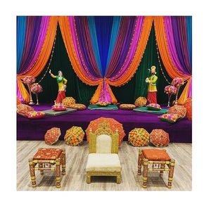 Punjabi ชุดเวทีงานแต่งงาน vatna อุปกรณ์ตกแต่งเวทีงานแต่งงานสีสันสดใส - Product Image 1