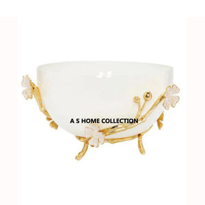 Lujo blanco y dorado flor decorativa Venta caliente decoración del hogar frutero - Product Image 1