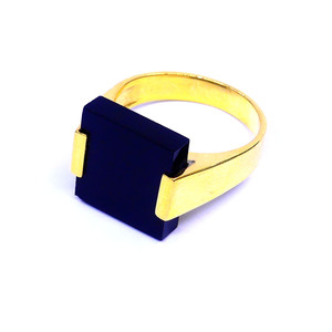 <b>Black</b> Onyx <b>Ring</b> Fashionable 925 Sterling Silver Chrome Diopside Gemstone Hot Selling Gold Plated Ladies Wear Classic - Product Image 1