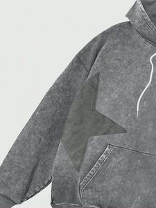 ¿Venta al por mayor personalizado 100% algodón de los hombres de moda estrella Sudadera con capucha conjunto de ropa de calle Sudadera con capucha? - Product Image 4