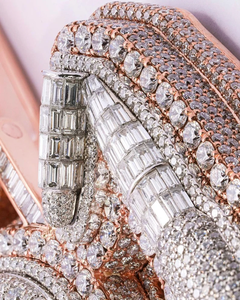 Colgante de letra inicial completamente helado para placa de identificación Unisex joyería de moda 18K oro rosa joyería fina Moissanite Hip Hop diamante - Product Image 5