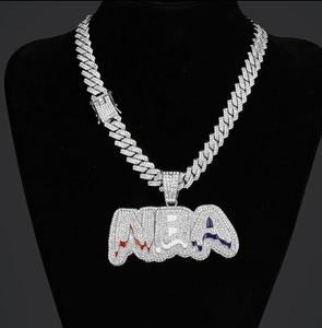 Pendentif personnalisé entièrement serti de moissanite, plaqué or, coupe ronde, bijoux en diamant de style hip-hop, unisexe - Product Image 2