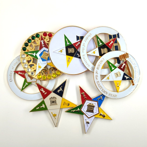 Vente en gros de tablier maçonnique brodé à la main col en cuir et coton avec écusson brodé - Product Image 4