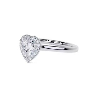 10k coeur laboratoire cultivé bague en diamant 5MM solide or blanc laboratoire cultivé diamant bijoux bague de fiançailles IGI certificat F couleur VS1 - Product Image 3