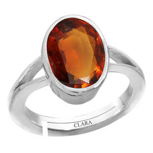 Anillo de Hessonita Natural Certificada con Corte Ovalado y Engaste de Diamantes para Uso Diario - Product Image 1