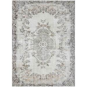 Vintage Hand Knotted <b>Wool</b> Rug Beige <b>Brown</b> Medallion Abstract Rectangle Pattern for Home Handmade for Living Hallway-Pae-2187 - Product Image 1