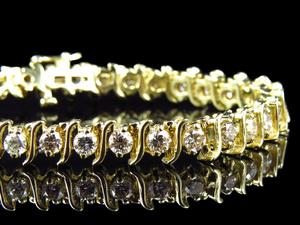 Glamorous S925 Silver Trendy Round Cut Moissanite Diamond Tennis Bracelet Prong Set Diamond Tennis Bracelet Pour Femmes - Product Image 4