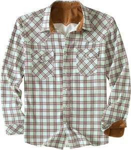 Camisa personalizada a cuadros de 100% algodón y lana, Camisa de franela de manga larga al por mayor para hombre, ropa informal, camisa de vestir - Product Image 6