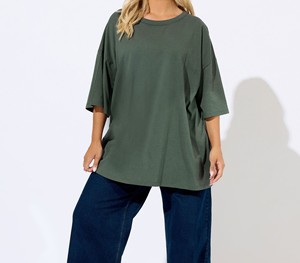 T-shirt femme respirant nouveau T-shirt femme 100% coton solide casual col rond manches courtes imprimé T-shirt femme coupe ample confort - Product Image 1