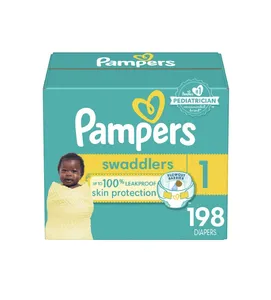 Leading Pampers Swaddlers Disposable Baby Diapers, High Leak Free Perfomance, Premium Comfort and Protection, Sizes 1,2,3,4,5,6