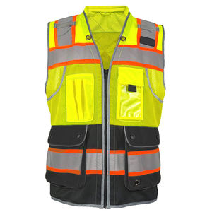 Custom Hi Vis Breathable Waterproof Polyester Mesh Construction Safety Vest Casual Style Plus Size with Reflective Work Features - Product Image 4
