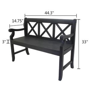 Classic Design Black Wooden <b>Bench</b> <b>Indoor</b> and Outdoor Furniture for Home Living Room Outdoor Garden Storage <b>Bench</b> Made in India - Product Image 4