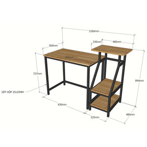 Adjustable Height Solid Wood <b>Computer</b> <b>Desk</b> with Integrated CPU and Printer Shelf <b>Computer</b> <b>Desk</b> Cod68034 - Product Image 5