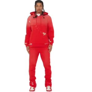 Hoodie katun tebal Pullover pria, baju olahraga Merah Mewah, hoodie polos kustom pria, hoodie mewah, hoodie musim dingin untuk pria