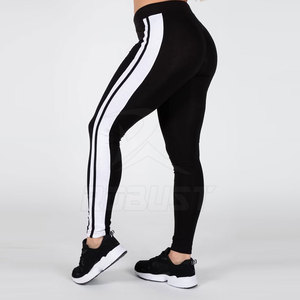 Leggings de sport personnalisés de haute qualité pour femmes, vêtements de yoga premium à taille mi-haute, respirants, tricotés, 100 % coton et fibre de bambou - Product Image 3