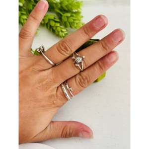 Southwest-Inspired Sterling Silver <b>Turtle</b> <b>Ring</b> Rhodium-Plated Gemstone Trendy Religious Style Size 8.5 Made Claw Inlay - Product Image 2