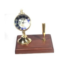 Horloge de bureau nautique Vintage de qualité supérieure montre de Table en laiton personnalisée verre élégant thème maritime décor de bureau à domicile cadeau - Product Image 4