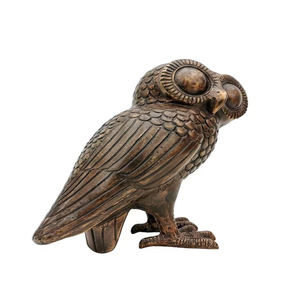 Diseño de tendencia de moda de alta calidad, superventas, nuevas esculturas de búho de aluminio con acabado de plata antigua personalizadas - Product Image 4