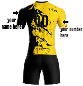 Venta al por mayor de uniformes de fútbol para hombres de tela duradera antiarrugas, uniformes de partido de camiseta de fútbol juvenil listos con servicio de diseño OEM - Product Image 3