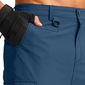 Men's Pants High Elastic Knitted Loose Straight-Leg Multi-Flap Pocket Quick-Dry Breathable Fitness Running Jogger Men's <b>Trousers</b> - Product Image 2