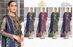 Heavy Faux Georgette con Secuencia de bordado trabajo traje pakistaní para bodas y fiestas de India - Product Image 6