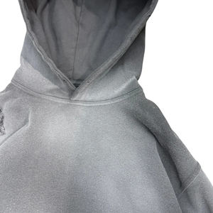 Sudadera con Capucha Extra Grande para Hombre, Estilo Lavado Ácido, con Cierre y Pedrería, Logotipo Bordado, para Moda Casual Urbana - Product Image 3