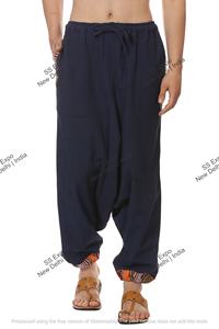 Pantalones de harén nepalí tribales de cintura alta de talla libre para hombre, ropa de calle holgada Bohemia ecológica para Yoga Aladino, tela informal clásica - Product Image 4