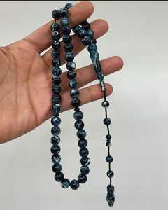 Bakelite ลูกประคำ45ลูกปัดสีฟ้าครามกลางตะวันออกซาอุดิอาระเบีย tasbih