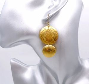 ต่างหูทรงกลมห้อยทำจากทองเหลืองดิบต่างหูรูปทรงเรขาคณิตต่างหูทองเหลืองปรับแต่งได้ทันสมัย - Product Image 5