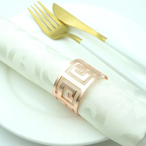 Último diseño hogar boda y fiesta decorativo Metal oro servilletero servicio de cena servilletero a bajo precio - Product Image 2