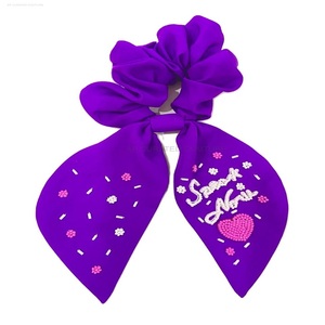 Elegante personalizado con cuentas Scrunchies accesorio para el cabello indio bordado a mano scrunchies semilla con cuentas scrunchies - Product Image 6