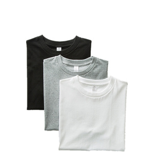 Alta calidad Multi colores 250g algodón pesado cuello redondo manga corta hombres parejas Color sólido impreso logo camiseta para hombres - Product Image 3