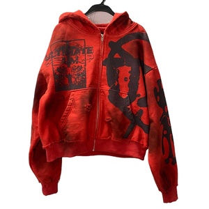 STITCHMODE Sweat à capuche personnalisé de haute qualité 6XL en coton vierge Distress Vintage Zip Acid Sun Fade Wash Sweat à capuche solide - Product Image 3