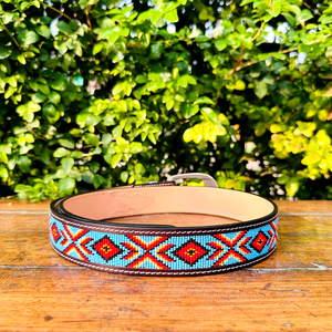 Ceinture en cuir argentine pleine fleur unisexe faite à la main personnalisée conception de compétition d'élevage occidental perlé laiton lourd - Product Image 3