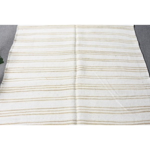 4.2x9.1 ft Turkish Rug, Vintage Area Rug, White <b>Yellow</b> Plants & trees Rug - Product Image 5