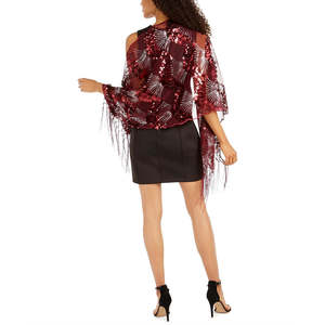 INC International Concepts Sciarpa con paillettes Art Déco da donna, taglia normale, colore rosso, accessorio elegante - Product Image 3