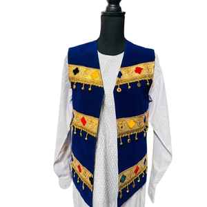 Direct Sale <b>Men's</b> V-Neck <b>Waistcoats</b> Durable Velvet Vests with Embroidery Fashionable Vintage Design <b>for</b> Outer Wear Sleeveless - Product Image 1