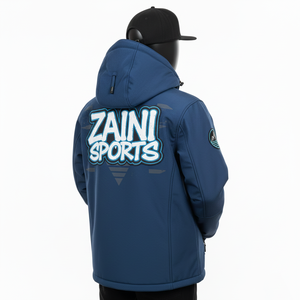 <b>Men</b> Softshell Jacket Breathable Windproof Softshell GSM <b>Blue</b> Structured Panels Custom HeatTransfer Logo softshell Jacket for <b>man</b> - Product Image 5