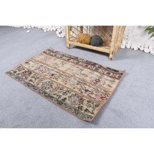 พรมวินเทจ, พรมขนาดเล็ก 1.7x2.7 ฟุต, พรมเปอร์เซียสีเบจ - Product Image 3