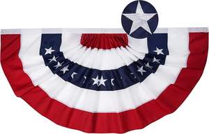 Guirnalda de Banderas Americanas para Exteriores, Duraderas e Impermeables, 3x6 Pies, Nuevas Banderas Plisadas con Estrellas Bordadas, Patrióticas, 250 Años - Product Image 3