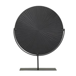 Objet de table rond en métal noir Design moderne élégant Accent décoratif élégant parfait pour la décoration contemporaine de la maison ou du bureau - Product Image 3