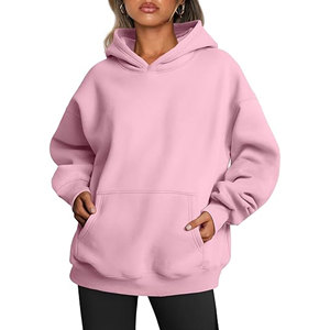 Sweat à capuche surdimensionné vintage pour femme à manches longues avec techniques brodées tenues d'hiver à col montant - Product Image 1