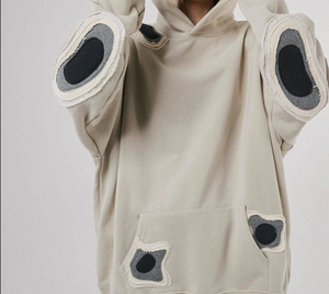 Sweat à capuche patchwork personnalisé d'un fabricant d'antiquités de qualité supérieure Sweats à capuche surdimensionnés pour hommes - Product Image 3